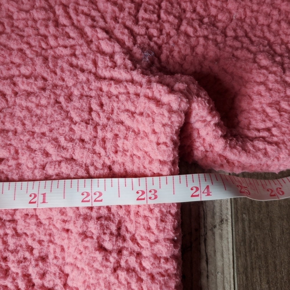 PINK Victoria's Secret Pink Sherpa Quarter Zip Pullover Jacket Campus Winter EUC - Picture 14 of 16
